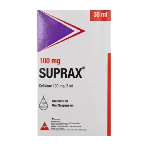 سوبراكس معلق شراب 100مجم 30مل . SUPRAX 100MG/5 ML SUSPENSION 30 ML