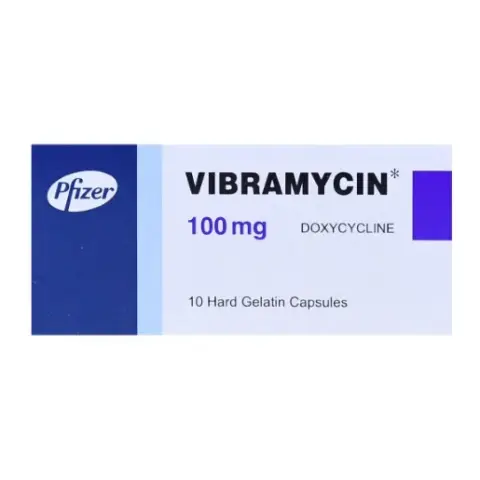 فيبراميسين 100مجم 10كبسولات . VIBRAMYCIN 100 mg 10 CAP