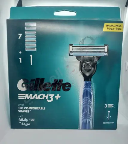 جيليت ماك ثرى ماكينة 2 موس . GILLETTE MACH 3 RAZOR WITH 2CATRIDGES