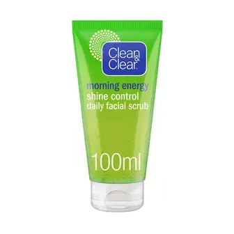 كلين اند كلير مقشر يومى للوجه اخضر 100 مل . clean & clear shine control daily scrub 100 ml