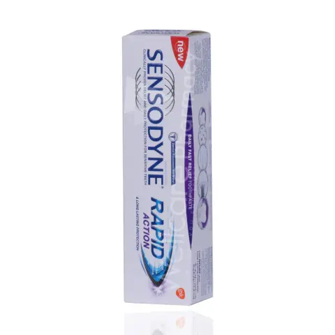 سنسوداين معجون اسنان مفعول سريع وحماية طويلة 75 مل . rabid action 75 ml