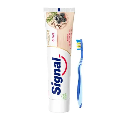 معجون اسنان سيجنال كومبليت 8 بالقرنفل 50مل . SIGNAL COMPLETE 8 CLOVE 50ML TOOTHPASTE