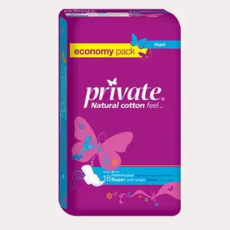 فوط صحية برايفت ماكسى سوبر 9 فوط . Private pads maxi super 9 pads