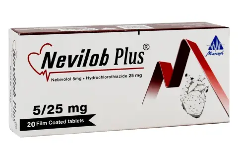نيفيلوب 5/25مجم بلاس 20 قرص . nevilob 5/25  plus  20tab  