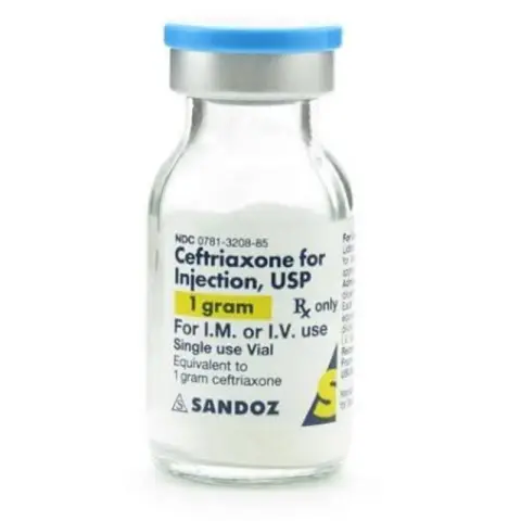 سفترياكسون 1 جرام 1 فيال للحقن فى العضل(ساندوز) . CEFTRIAXONE 1g I.M VIAL(SANDOZ)