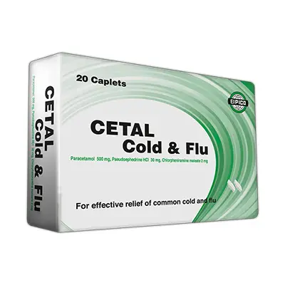 سيتال كولد اند فلو 20 قرص . CETAL cold&flu 20 CAPLETS