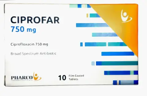 سيبروفار 750 مجم 10 اقراص . CIPROFAR 750mg 10TAB