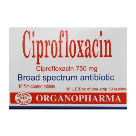 سيبروفلوكساسين 750 مجم 10 اقراص (اورجانو) . Ciprofloxacin 750 mg 10 tab(ORGANO)