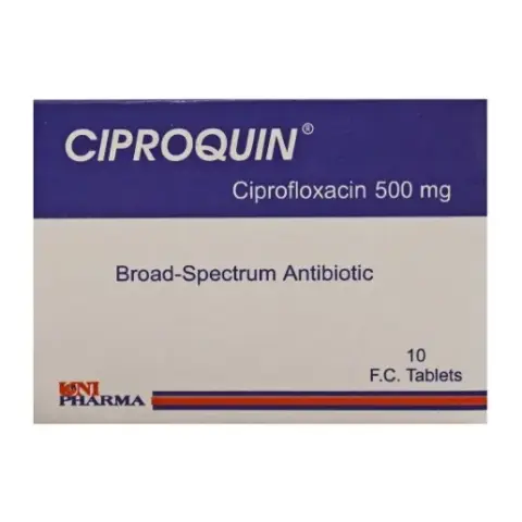 سيبروكين 500 مجم 10 قرص . Ciproquin 500mg 10tab