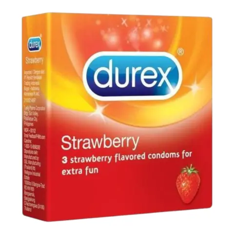 ديوركس عازل طبى فراوله  3 قطع . durex strawberry  3 pieces