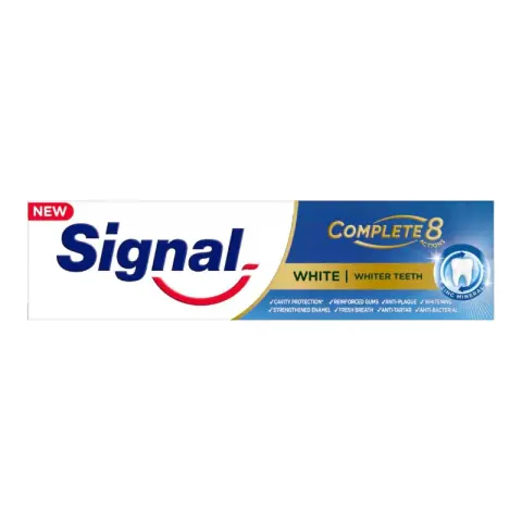 معجون اسنان سيجنال كومبليت مبيض 75 مل . SIGNAL COMPLETE WHITENING 75ML TOOTHPASTE