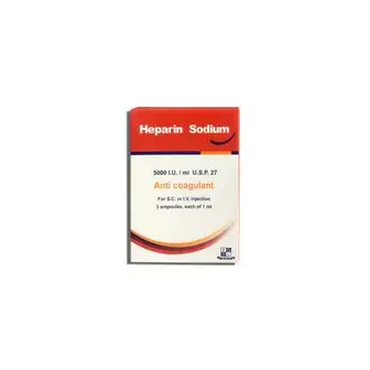هيبارين صوديوم 5000 وحدة 3 امبول . HEPARIN SODIUM  5000  I .U 3 AMP  