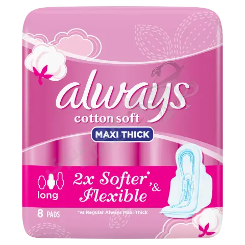 فوط صحية اولويز ماكس طويل 8 فوطة . ALWAYS PADS MAXI LONG 8 PIECES