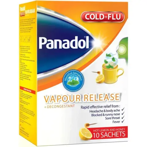 بانادول كولد اند فلو استنشاق البخار 10 اكياس . Panadol cold&flu vapour relese 10 sachets