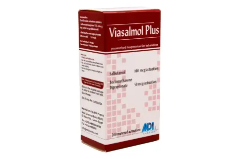 فياسالمول بلس 200بخه بخاخ استنشاق بالفم . Viasalmol plus 200 DOSE INH.SPRAY