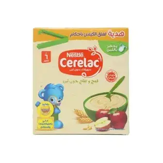 سيريلاك قمح وتفاح بدون لبن 125جم . CERELAC APPLE+WHEAT WITHOUT MILK 125GM