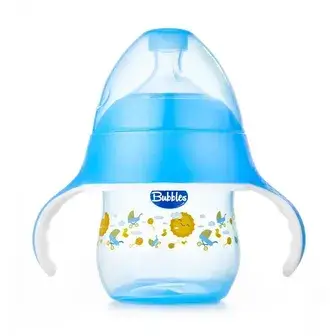 بابلز ببرونه ناتشورال بيد 150ملي بامبي . Bubbles baby bottle natural with handles 150ml pink