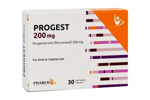 بروجيست 200مجم 30 كبسوله . PROGEST 200MG 30 CAP
