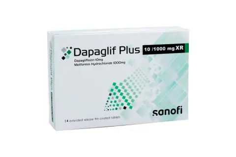 داباجليف بلس اكس ار 10 مجم/1000 مجم 14 قرص. . DAPAGLIF PLUS XR 10MG/1000MG 14TABS