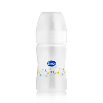 بابلز ببرونه كلاسيك بدون يد 180 ملي ابيض . Bubbles baby bottle classic without handels 180 ml white