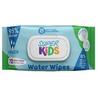 سوبر كيدز مناديل مبلله 72 منديل . SUPERKIDS WATER WIPES 72PIECE