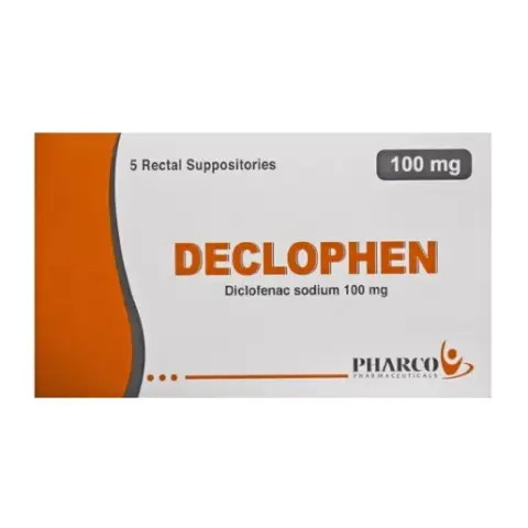 ديكلوفين 100 مجم 5 اقماع للكبار . DECLOPHEN 100 mg 5 SUPP