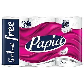 بابيا مناديل رول 6 قطع . Papia roll tissues 6 pieces