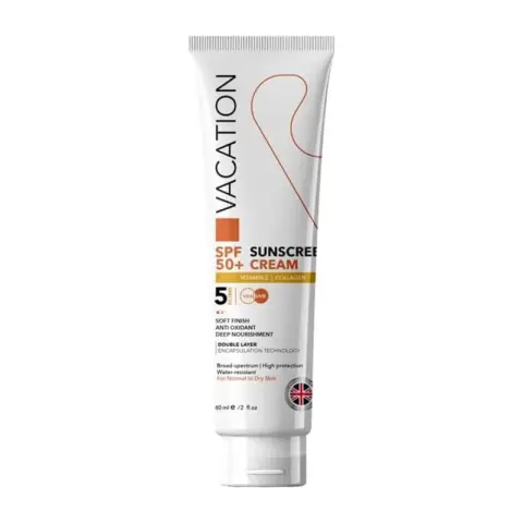فاكيشن صن سكرين كريم بكولاجين وفيتامين اى 60ملى . VACATION SUNSCREEN COLLAGEN&VIT E CREAM 60ML