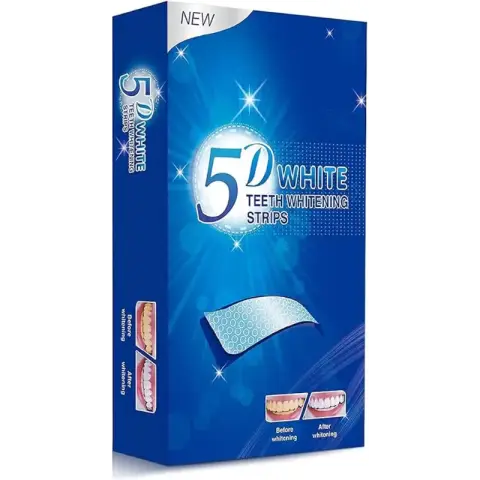 لزقه تبيض اسنان فايف دى 10لزقه . 5D WHITE TEETH WHITENING STRIPS 10POUCH 