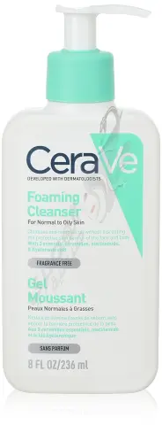 سيرافي جل فومينج بشره عاديه ودهنيه236مل . CERAVE FOAMING CLEANSER FOR NORMAL TO OILY SKIN 236ML