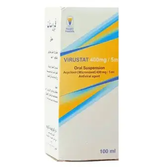 فيروستات شراب 400مجم/5مل 100مل . Virustat SUSP 400MG/5ML 100ml