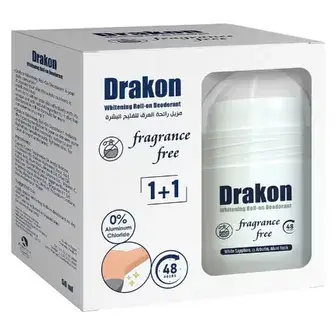 دراكون رول اون بدون رائحه 50مل  1+1 . DRAKON ROLL ON FRAGRANCE FREE 50ML 1+1