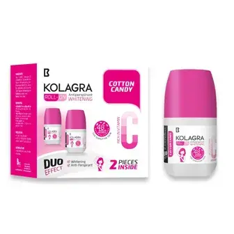 كولاجرا رول اون 1+1 ايكوننك سينت & قطن كاندي 60مل . KOLAGRA ROLL ON 1+1 ICONIC SCENT & COTTON CANDY 60ML 