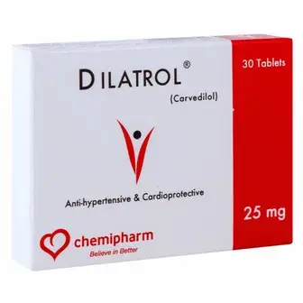 ديلاترول 25 مجم 30قرص . DILATROL 25mg 30/TAB