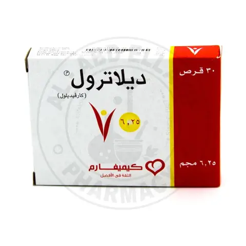 ديلاترول 6.25مجم 30قرص . DILATROL 6.25mg 30/TAB