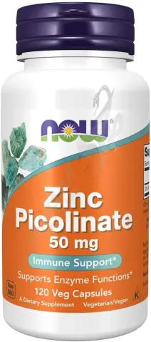 ناو زنك بيكولينات 50 جم 120 كبسولة . NOW ZINC PICOLINATE 50MG 120CAP