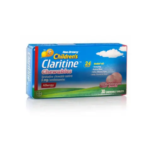 كلاريتين اقراص للمضغ 5 مجم 30 قرص للاطفال  . CLARITINE CHILDREN 5 MG 30 CHEWABLE TAB 