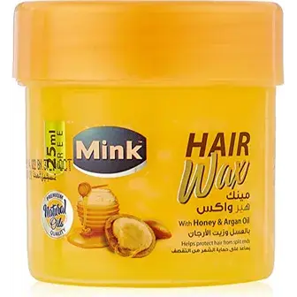مينك هير واكس بالعسل وزيت الأرجان اصفر 100 مل . Mink Hair Wax with Honey & Argan Oil 100 ml
