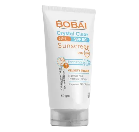 بوباي كريستال كلير جل صن سكرين 1+1 . bobai crystal clear gel spf 50 + sunscreen 1+1