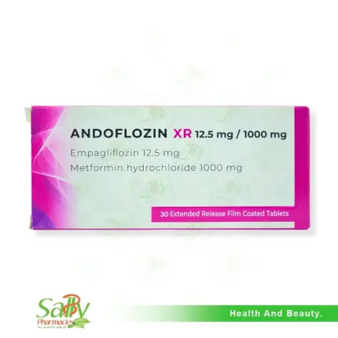اندوفلوزين 12.5/1000 مجم ممتد المفعول 30قرص . Andoflozin 12.5/1000 MG XR 30 TAB
