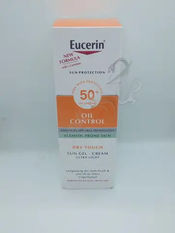 يوسرين صن جل كريم أويل كنترول جاف الملمس واقي شمس +SPF 50 حجم 50 مل . EUCERIN SUN GEL-CREAM OIL CONTROL DRY TOUCH SPF 50+ 50 ML 