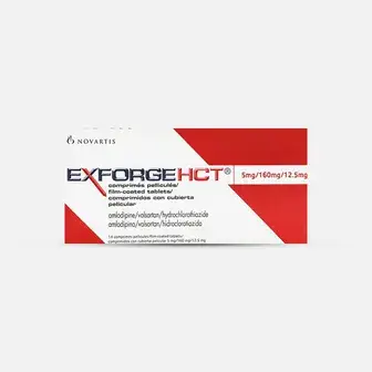 اكسفورج اتش سي تي 5مج/ 160مج/12.5مج 14قرص . Exforge HCT 5mg/160mg/12.5mg 14tab