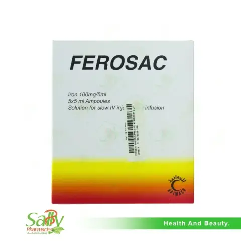 فيروساك 100مجم/5مل 5امبولات . FEROSAC 100MG/5ML 5AMP