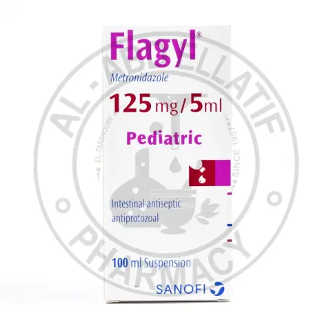 فلاجيل 125مجم/5مل 100 معلق . FLAGYL 125mg/5ml 100ml SUSP