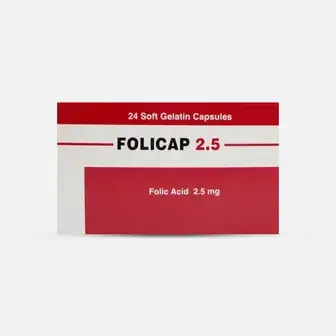 فوليكاب 2.5مجم 24كبسولة . FOLICAP 2.5 mg 24CAP