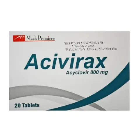 Acivirax 800mg 20tab . اسيفيراكس 800 مجم 20 قرص