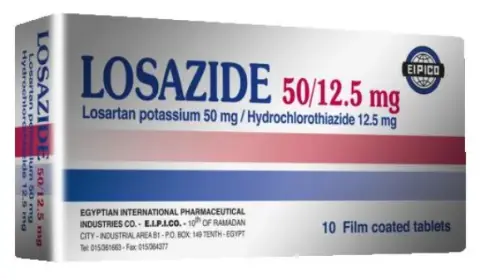 لوزازيد 50/12.5 جم  30قرص . LOSAZIDE 50/12.5mg  30TAB