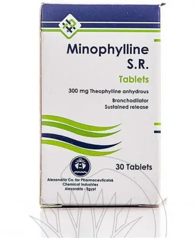 مينوفيللين اس. ار. 300 مجم 30 قرص . MINOPHYLLINE S.R. 300mg 30/TAB