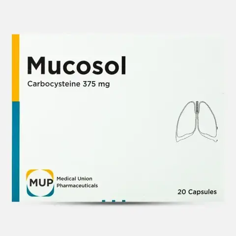 ميوكوسول 375 مجم 20 كبسولة . MUCOSOL 375mg 20/CAP